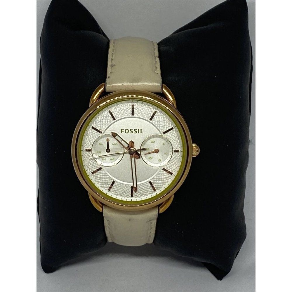 Fossil Tailor ES3954 Women's Leather Analog Silver
